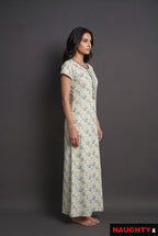 Geometric Print Rayon Nighty
