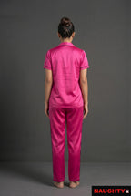 Pink Satin Nightsuit Set - with Pyjama
