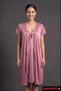 2 Piece Silky Satin Lingerie Set Pink