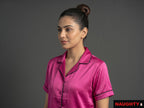 Pink Satin Nightsuit Set - with Pyjama