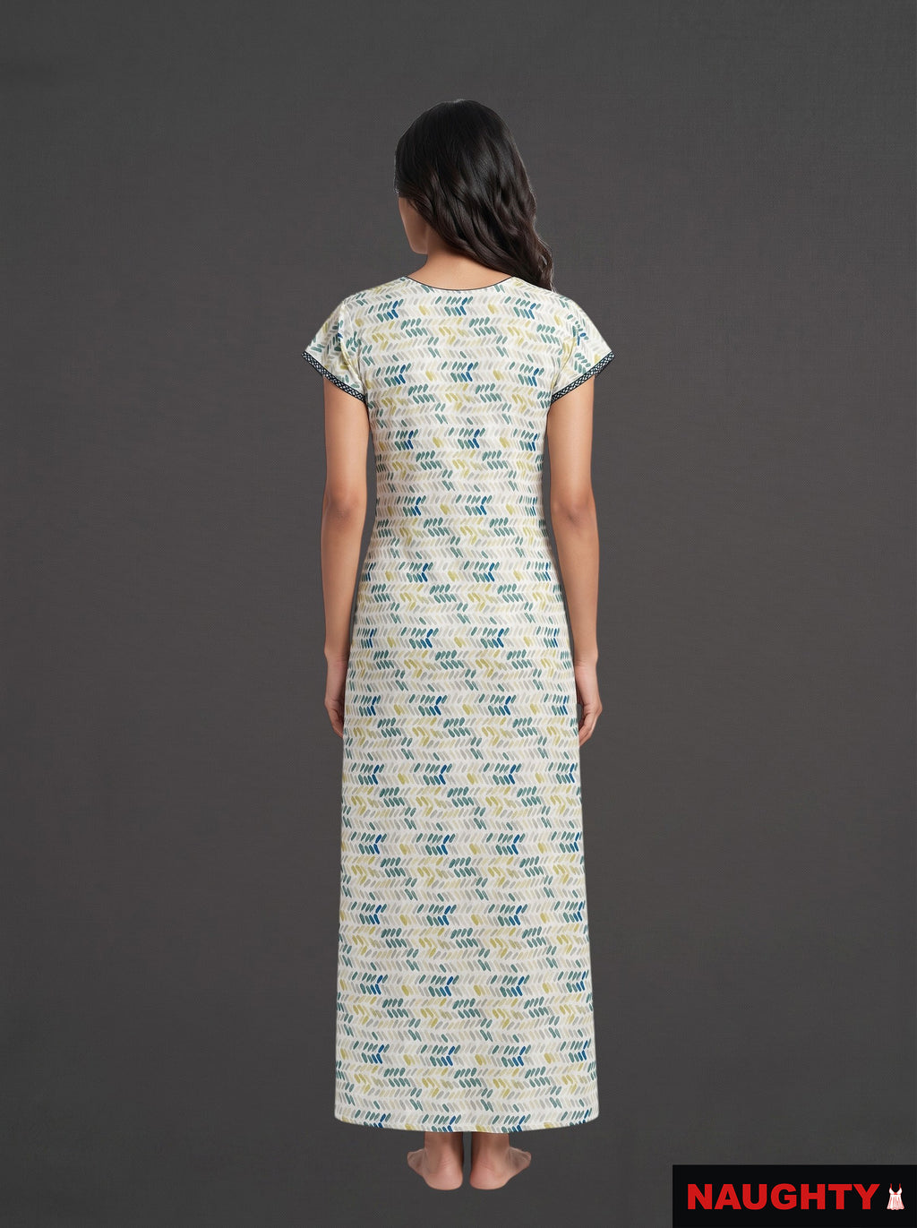 Geometric Print Rayon Nighty