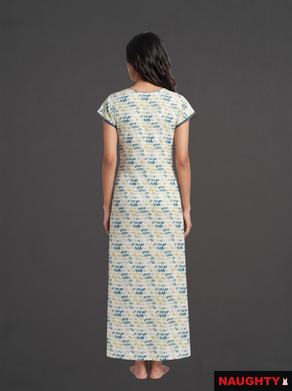 Geometric Print Rayon Nighty